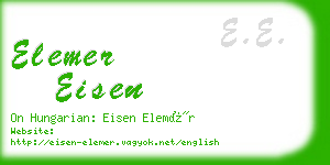 elemer eisen business card